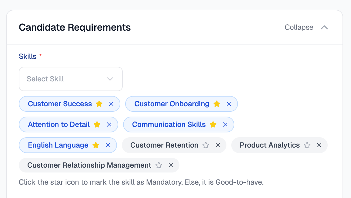 job post settings on Equip